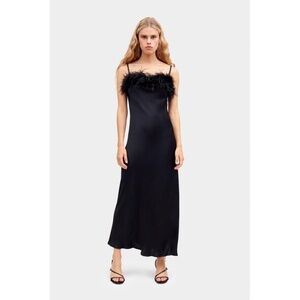 New Sleeper Boheme Slip Dress with Feathers - size S